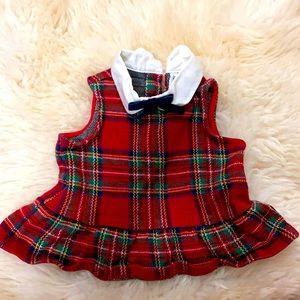 Janie and Jack plaid peplum top